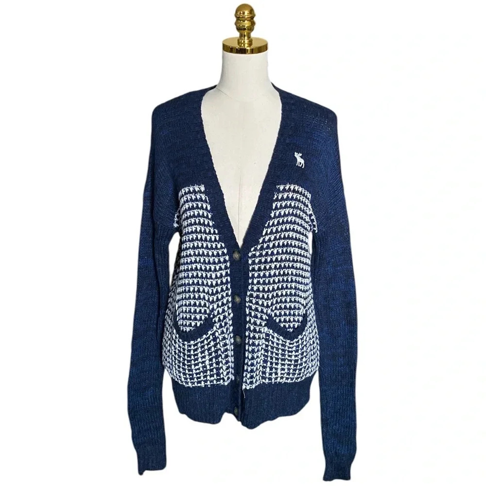 Abercrombie & FitchY2K Crotchet 90s Button Up Longline Knit Cardigan Size M